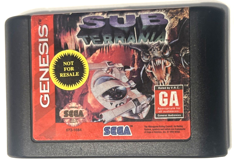 Sub-Terrania Sega Genesis Authentic Cartridge Tested Working