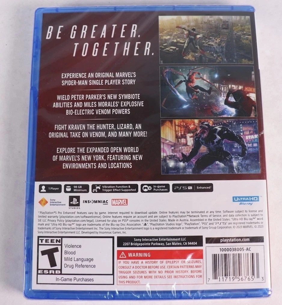 Marvel’s Spider-Man 2 Standard Edition – PlayStation 5 – NEW & SEALED