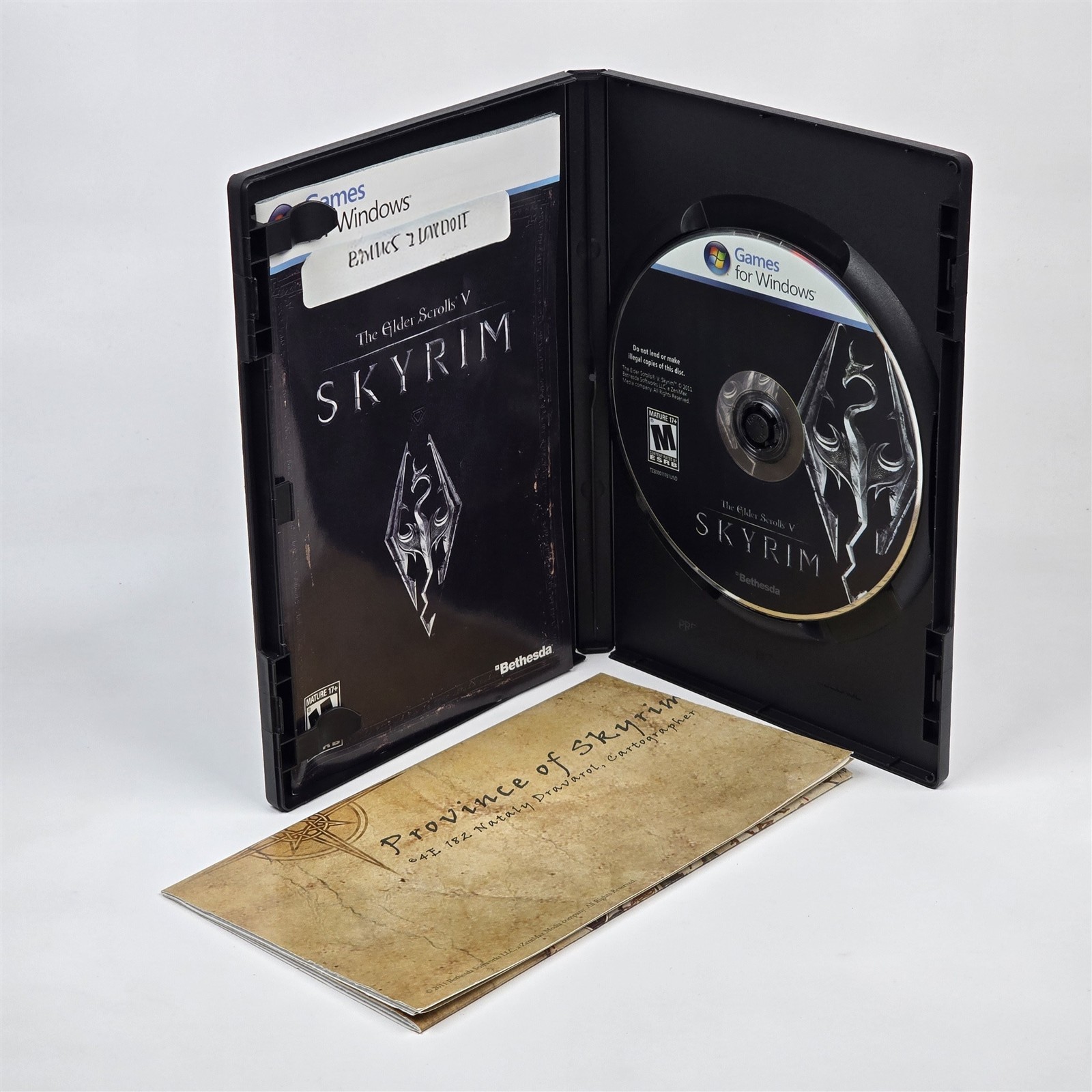 The Elder Scrolls V 5: Skyrim (PC DVD-ROM) CIB COMPLETE with Map & Key