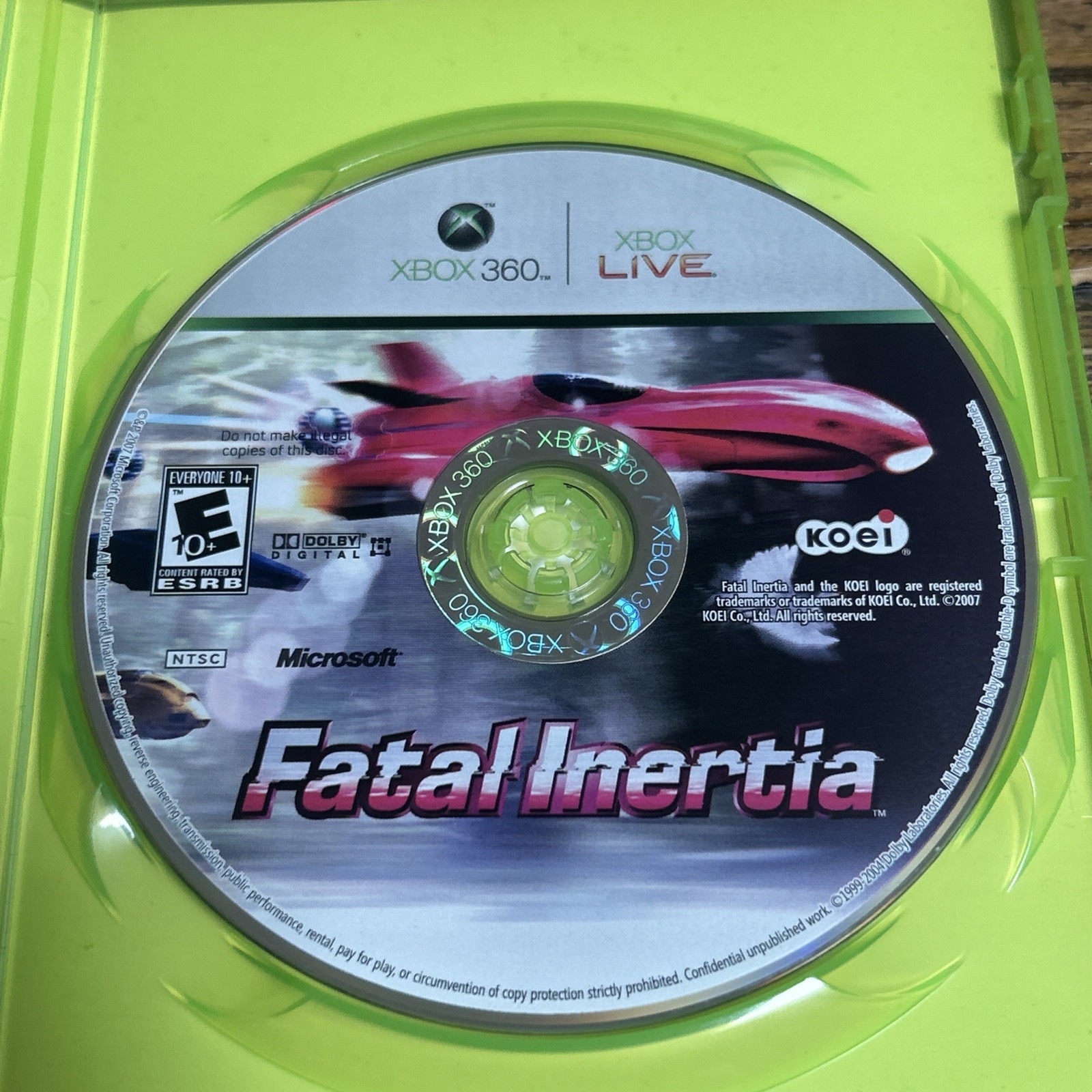 Fatal Inertia Xbox 360 Koei 2007 US Complete w/ Rare OOP Registration Card CIB
