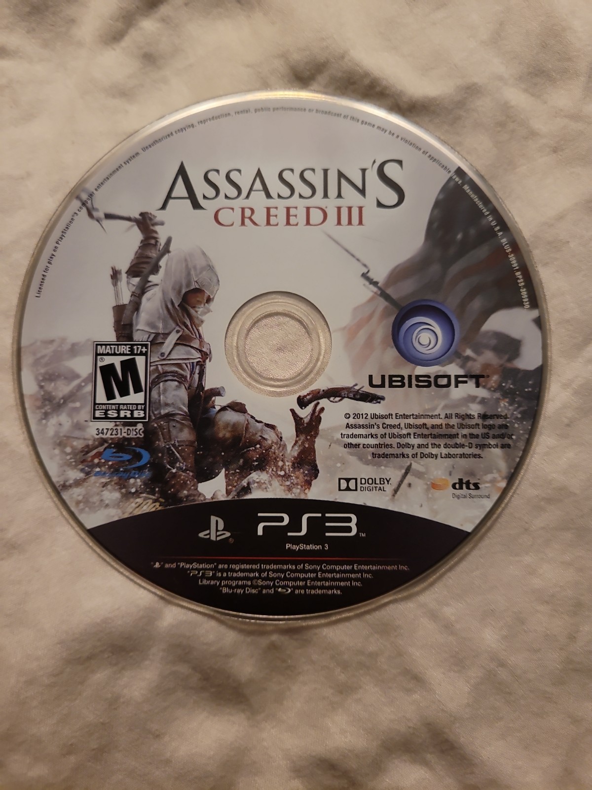 Assassin’s Creed III PlayStation 3 PS3 No Box