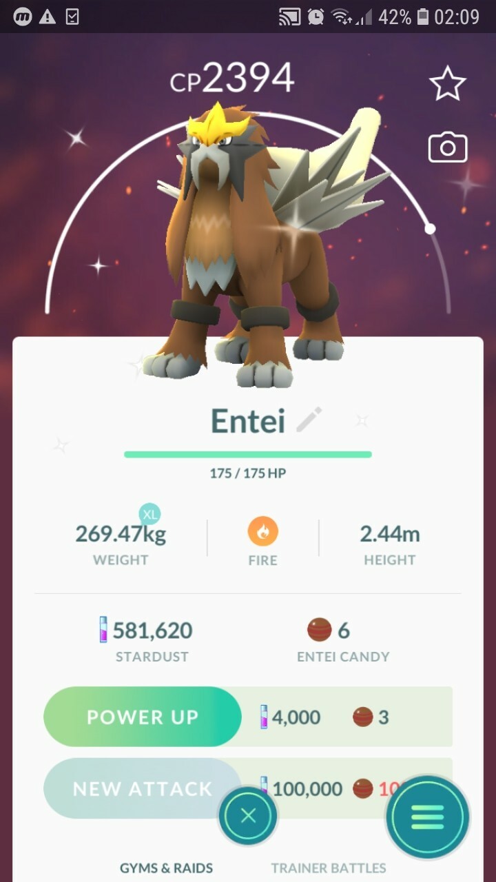 Shiny Entei Pokemon Tr@de Go