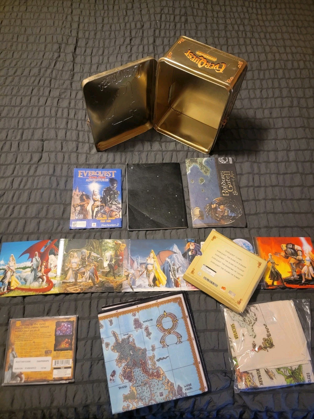 EverQuest PC Game Gold Edition 2002 Collector’s Tin Complete With Maps Etc