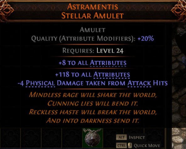 Astramentis Stellar Amulet Path of Exile 2 Standard League