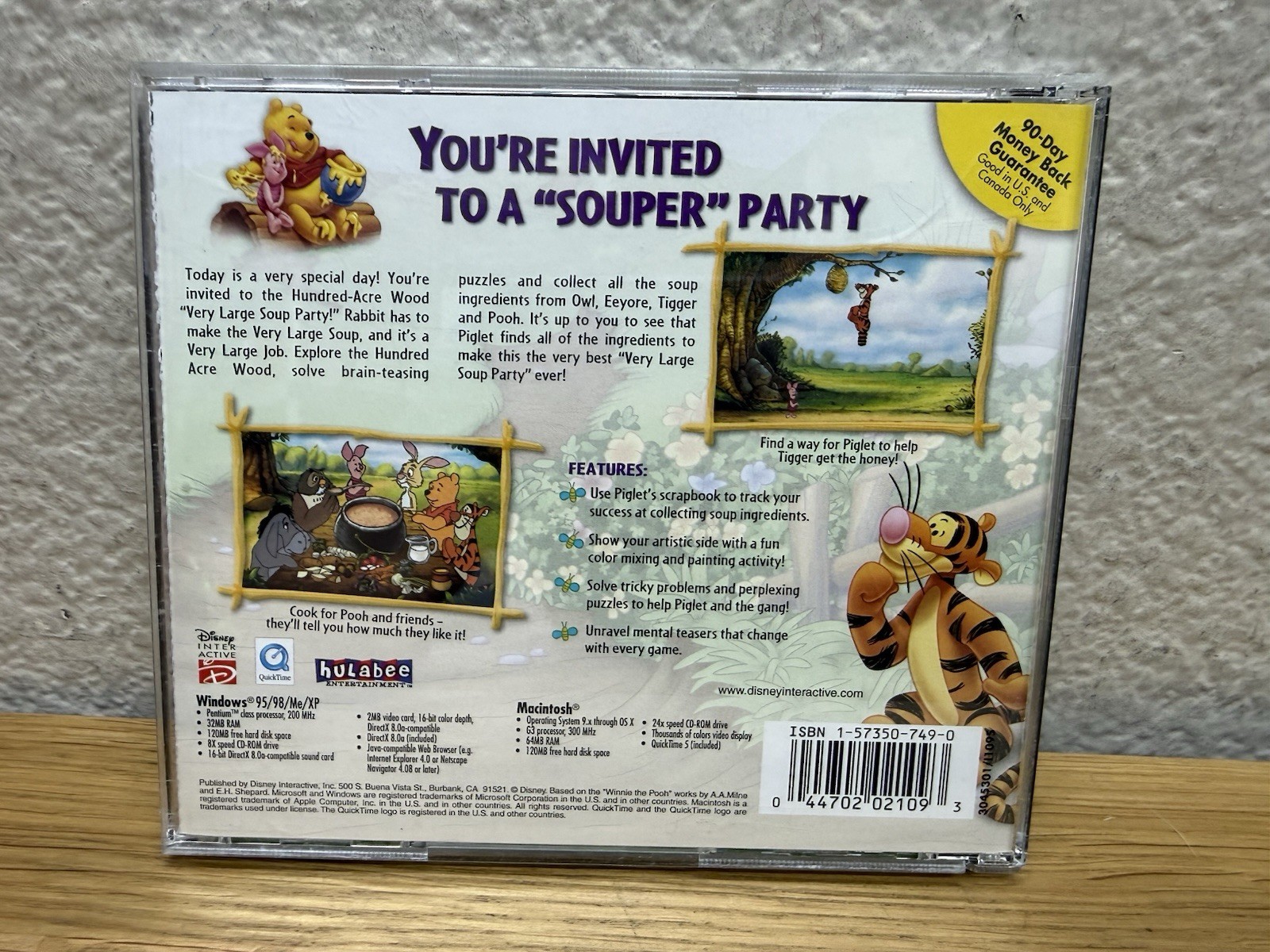 Disney PIGLET’S Big Game PC Windows Macintosh Video Game Hulabee Vintage