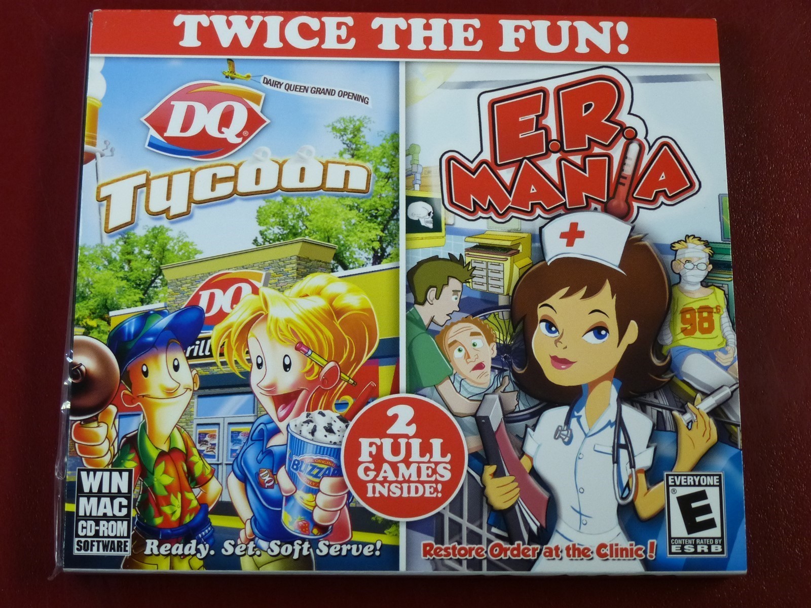Video Game PC DQ Tycoon & E.R. Mania ER MAC 2 Game Pack NEW SEALED