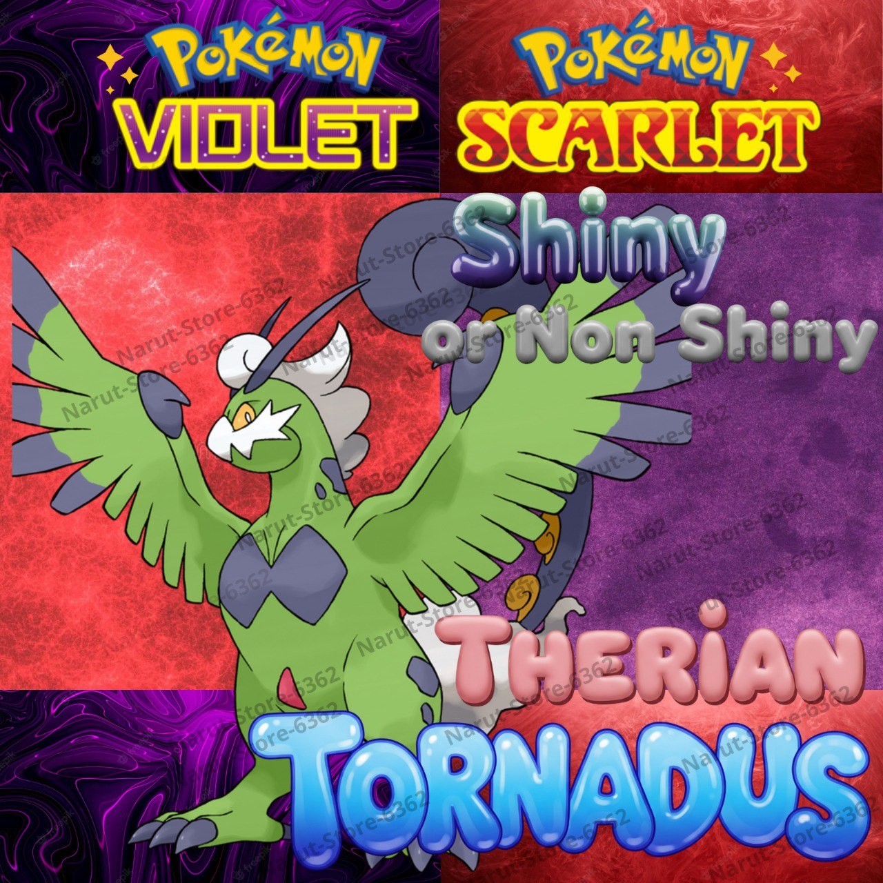 THERIAN TORNADUS🔥SHINY🔥 NON SHINY🔥CUSTOM🔥UNTOUCHED POKÉMON SCARLET & VIOLET
