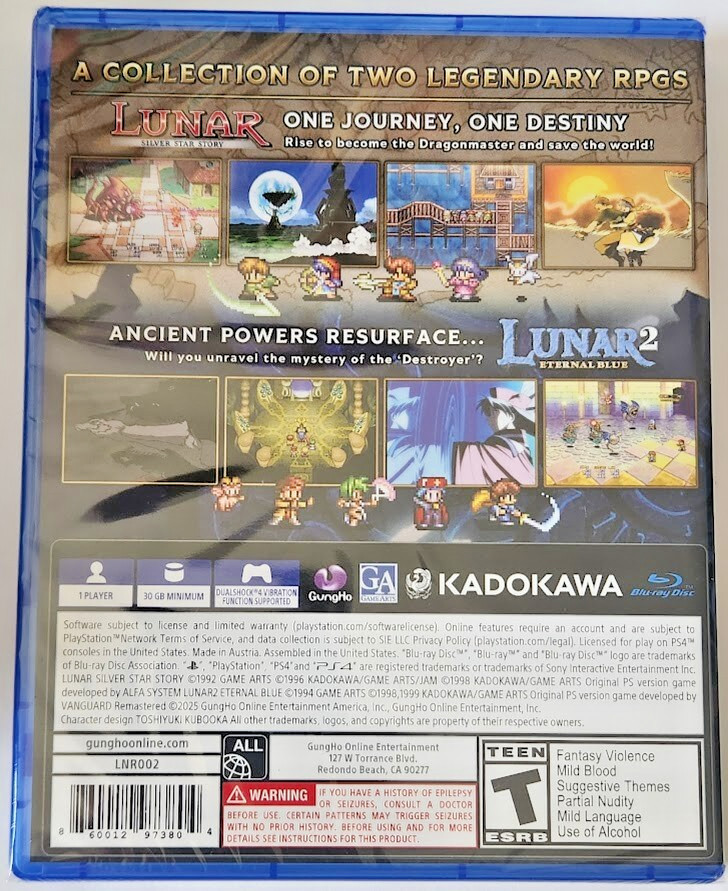 Lunar Remastered Collection PS4 Brand New Game (2025 Misc)