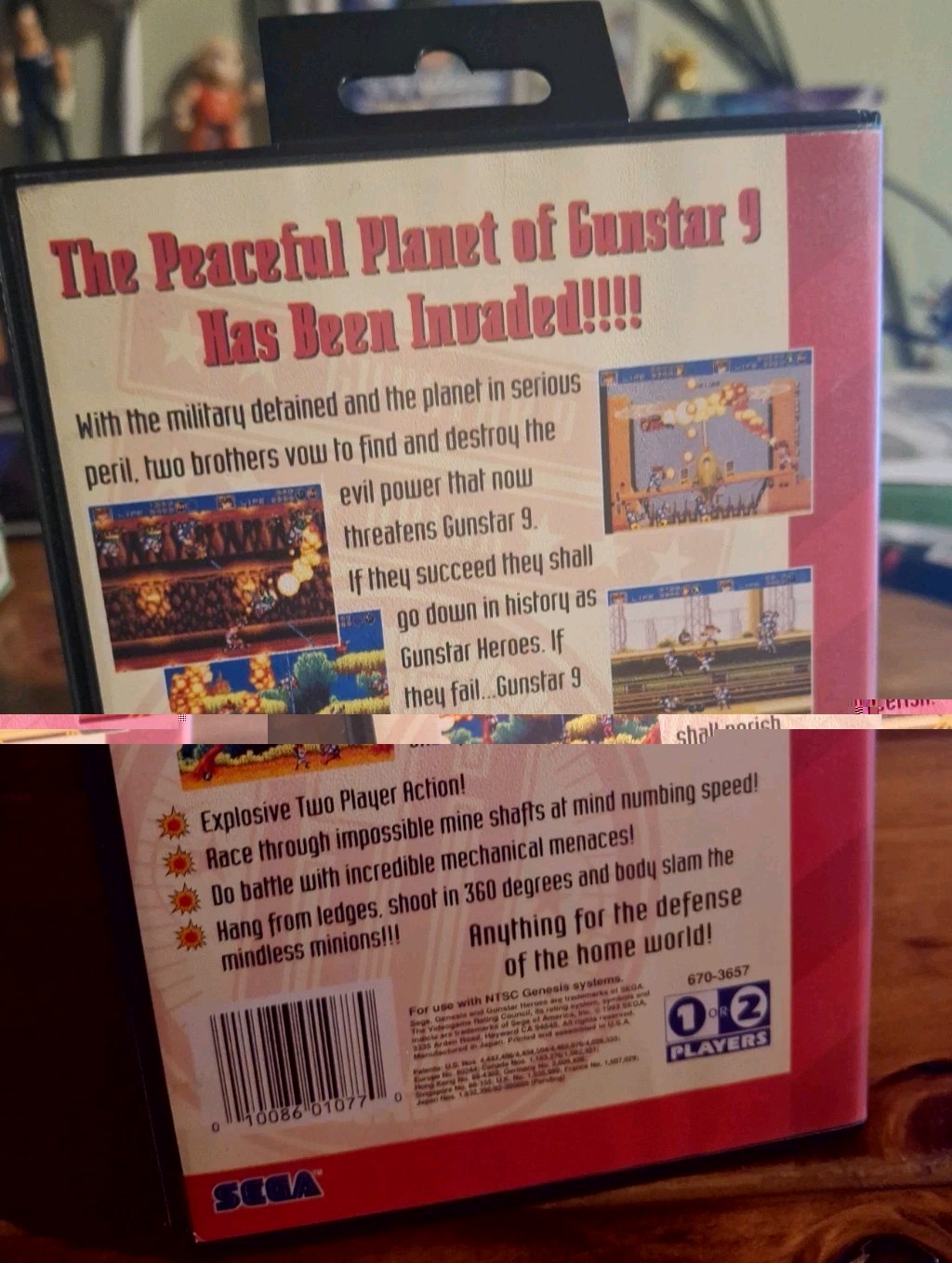 Gunstar Heroes Sega Genesis Box Only! Excellent Condition Authentic Fast Ship