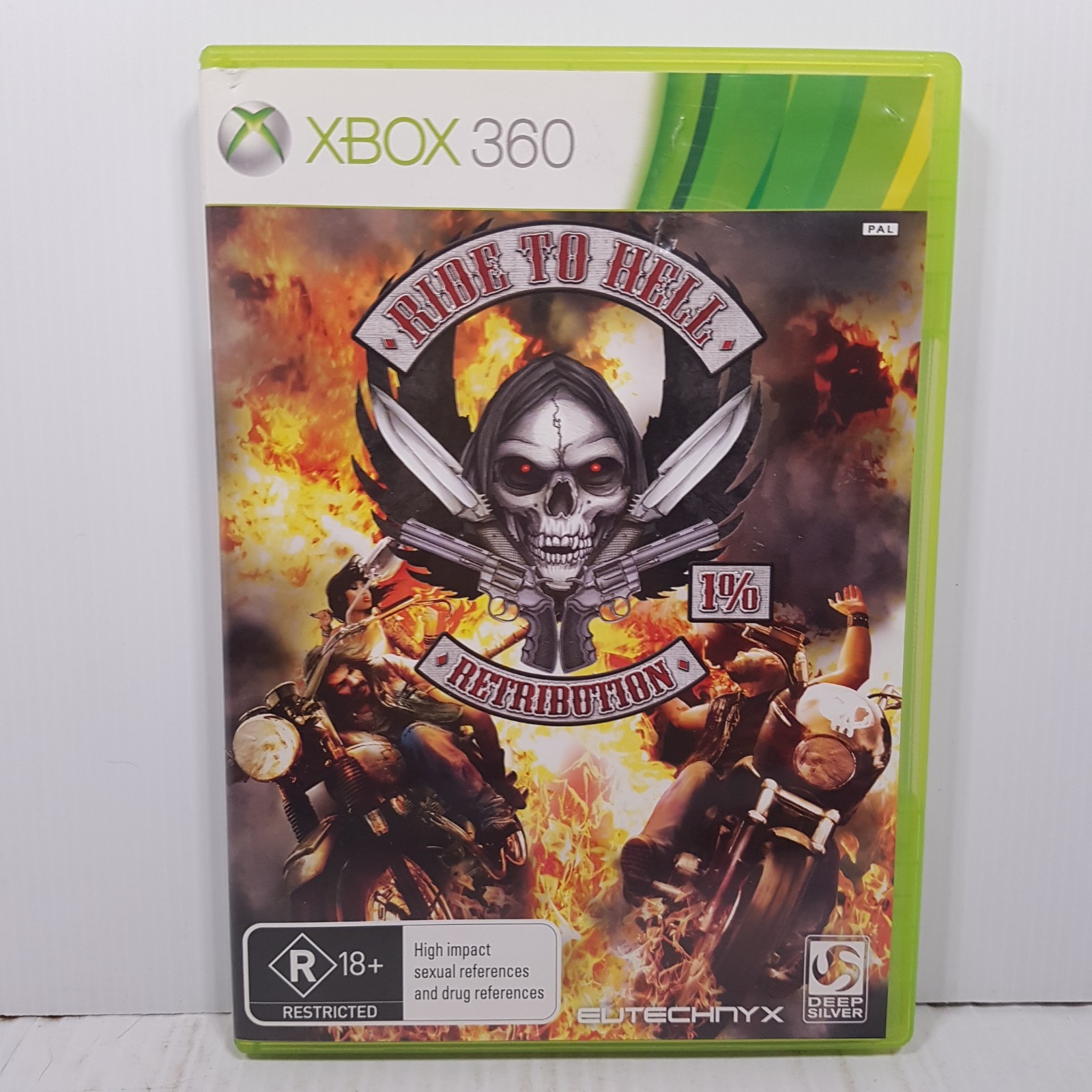 Ride to hell: Retribution (Xbox 360, 2004, R18+) Complete with manual Eutechnyx