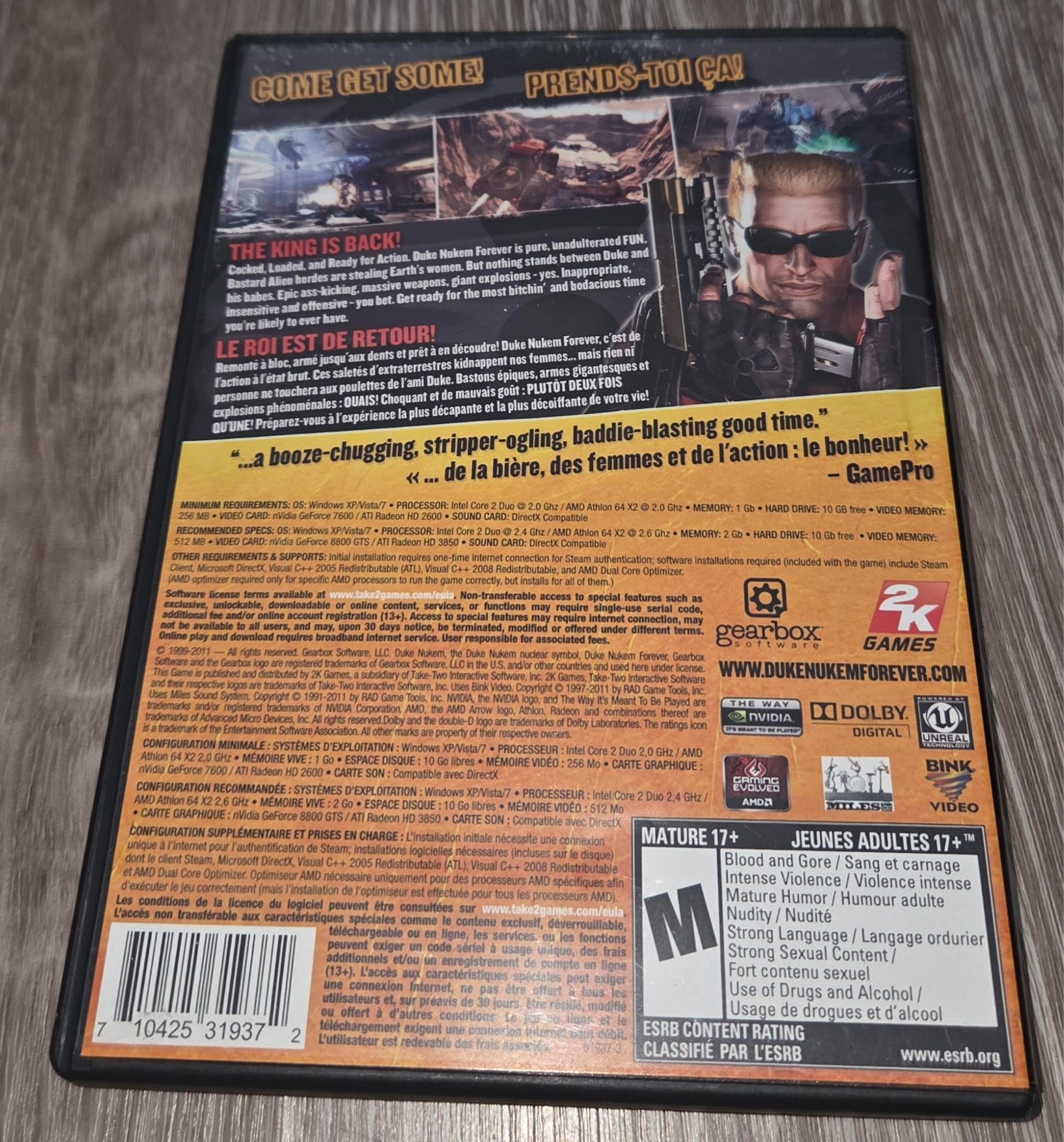 Duke Nukem Forever (2011 PC DVD-ROM) Complete With Manual- Good