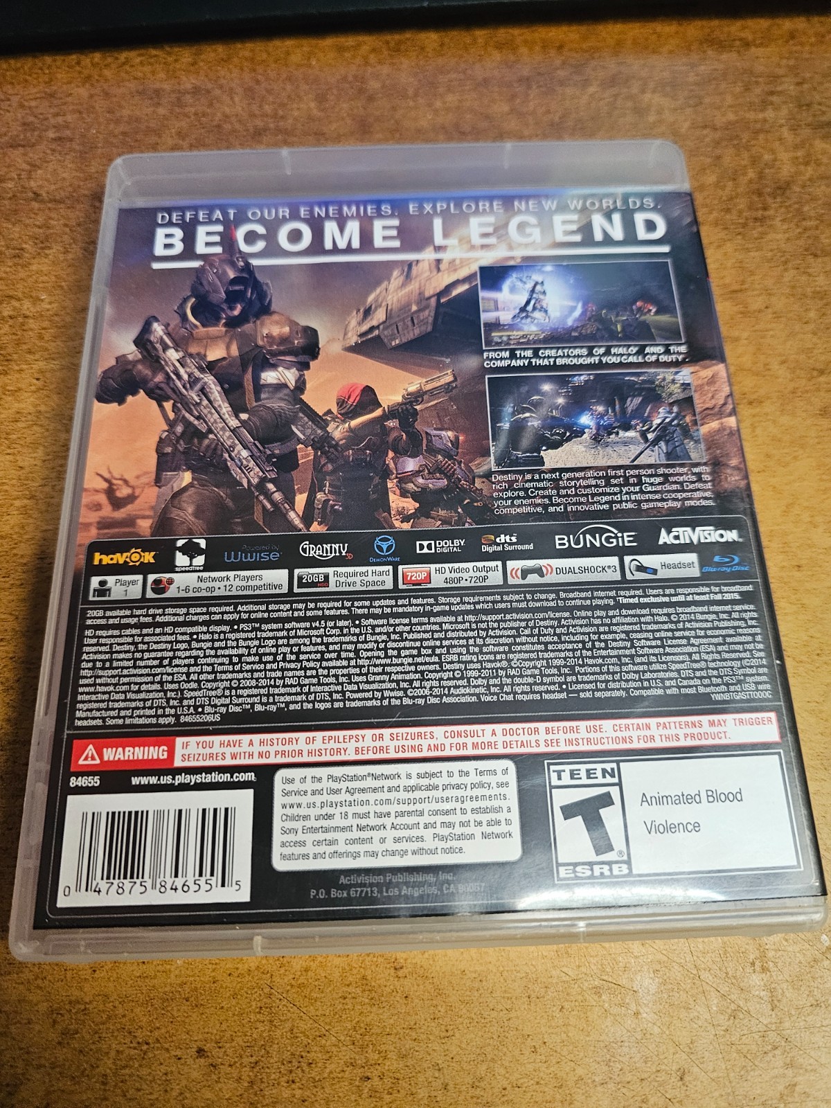 Destiny (Sony PlayStation 3, 2014)(TESTED)