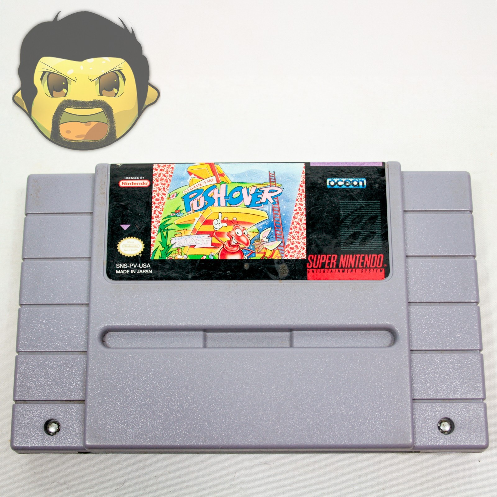PushOver SNES Authentic Game Super Nintendo Entertainment System 1991 SHIPS FAST