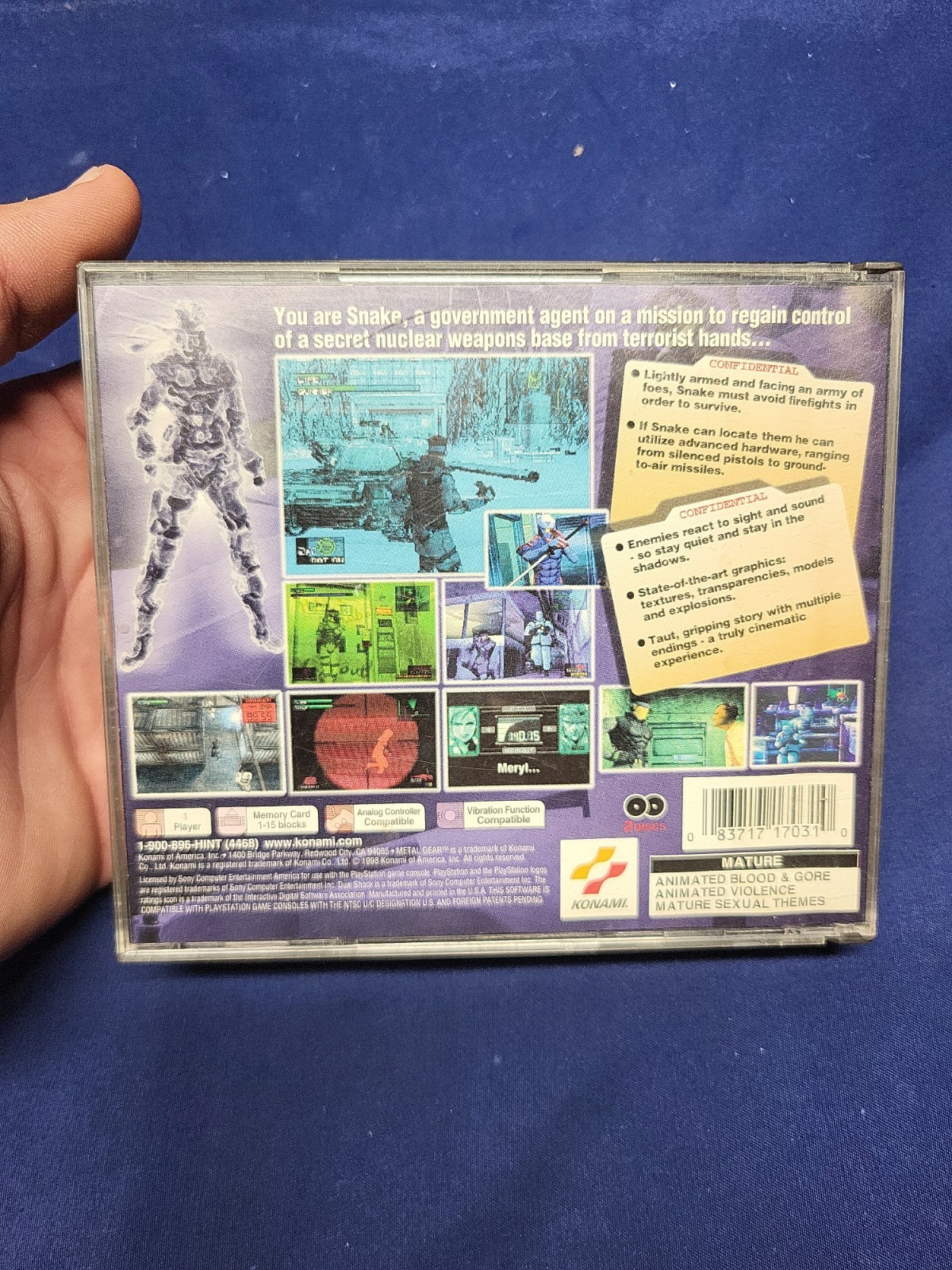 Metal Gear Solid 2-Disc Set Black Label – No Manual Sony PlayStation 1