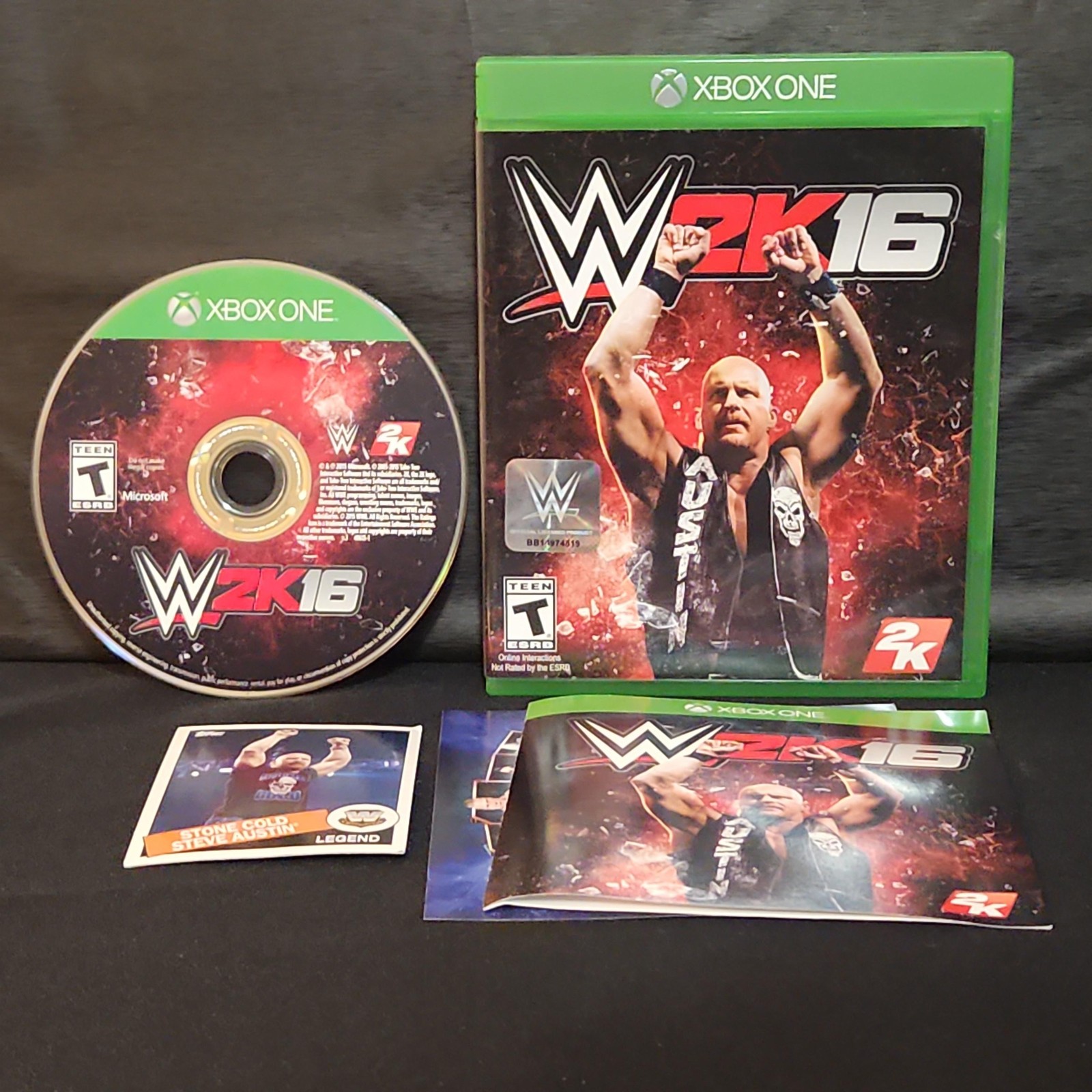 WWE 2K16 Xbox One Game CIB Disc Case Manual 2K T NTSC-U/C 2015 Wrestling