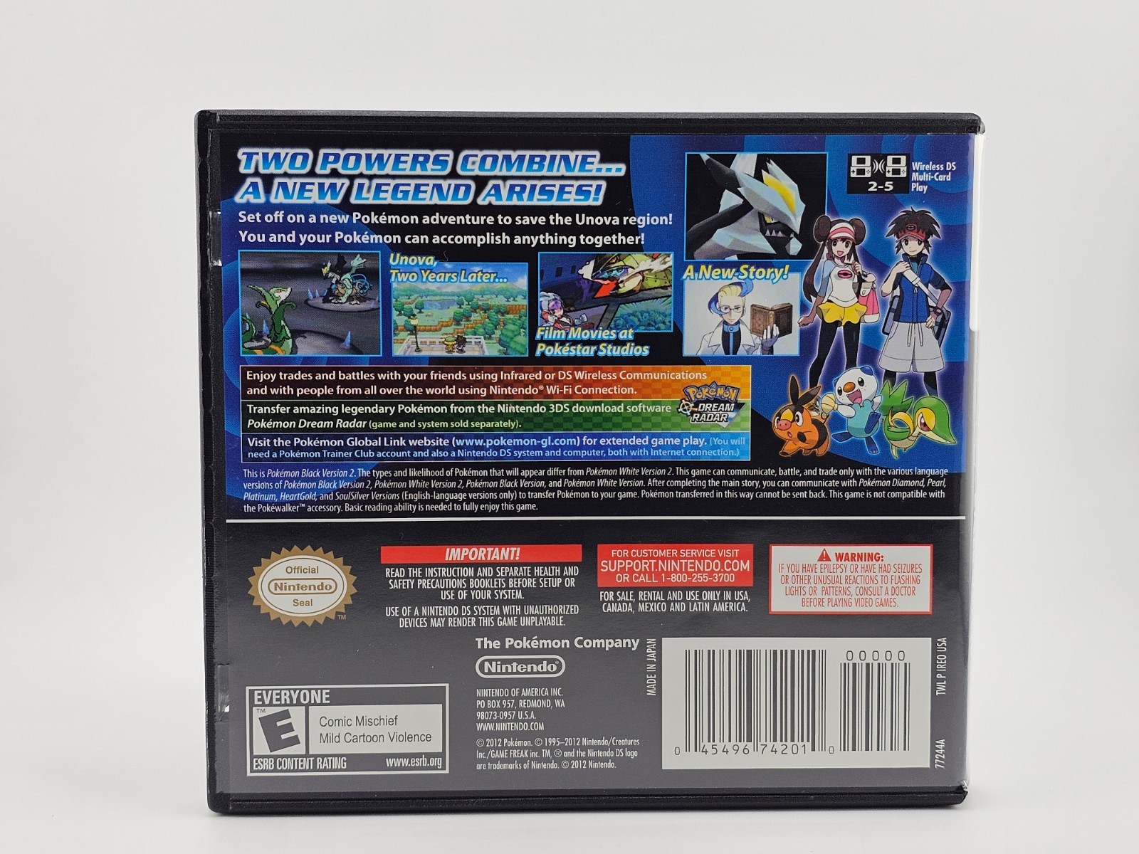 Nintendo DS Pokemon Black Version 2 CIB Cleaned & Tested