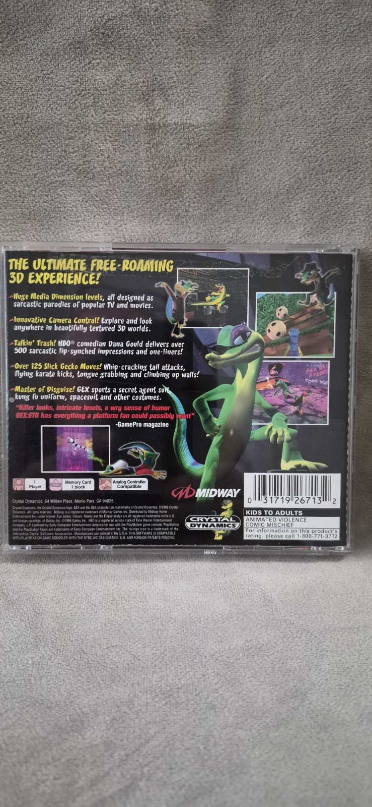 Playstation 1 Gex ” Enter The Gecko ” 1998 Not Tested.