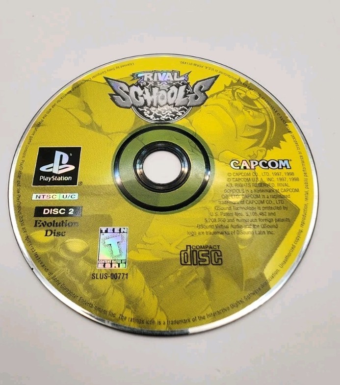 Rival Schools Sony PlayStation PS1 Disc 2 Disc Only Tested & Working