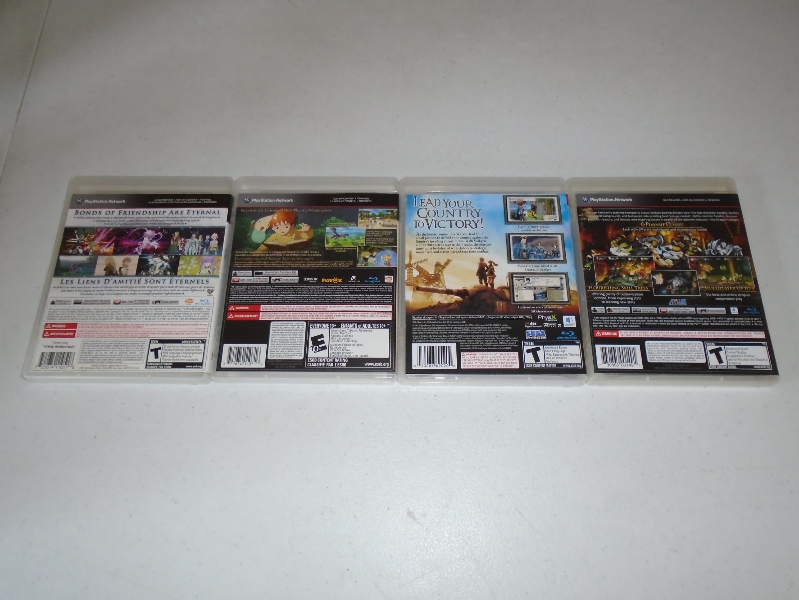 Tales of Graces f, Ni no Kuni: WOTWW, Valkyria Chronicles, Dragon’s Crown ☆☆ PS3