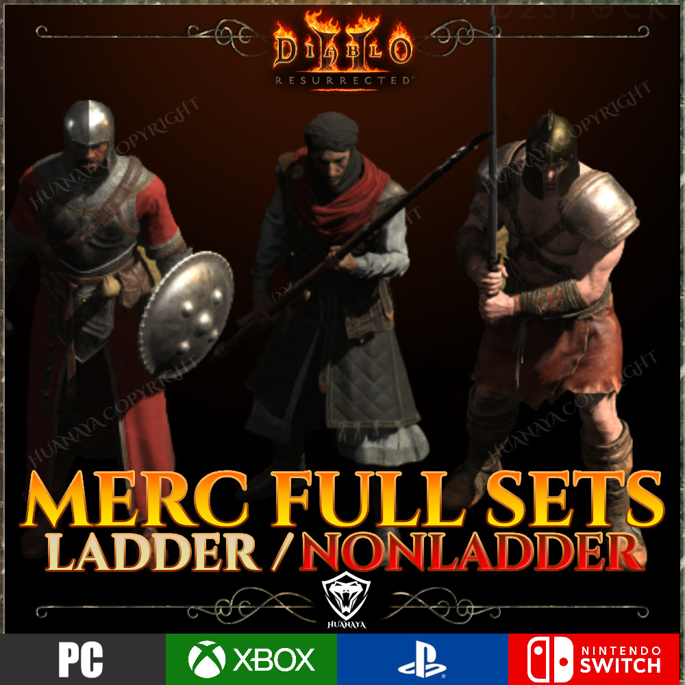 ✅ D2R MERC FULL SETS ✅ PC PS4 PS5 XBOX SWITCH ✅ DIABLO 2 RESURRECTED ✅ INFINITY