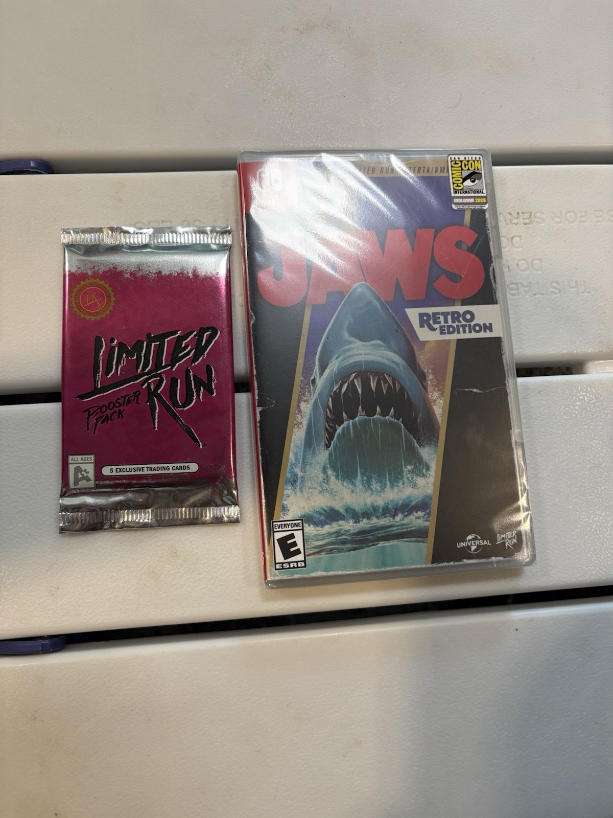 SDCC 2026 Limited Run Games Nintendo Switch Jaws Retro Edition In hand PLUS PACK
