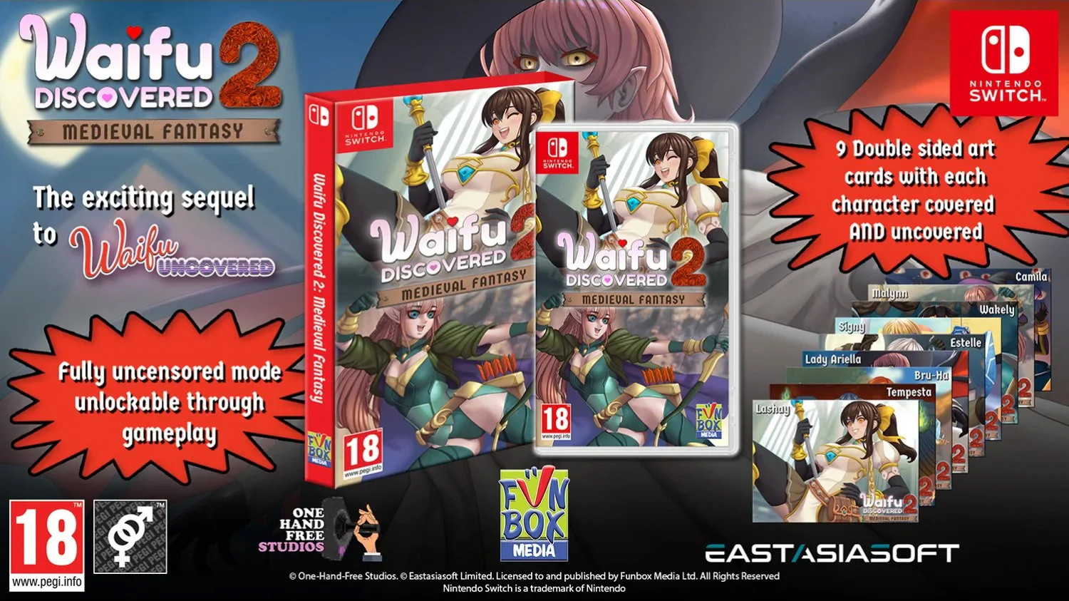 Waifu Discovered 2: Medieval Fantasy Nintendo Switch – Bonus Art Cards Brand NEW