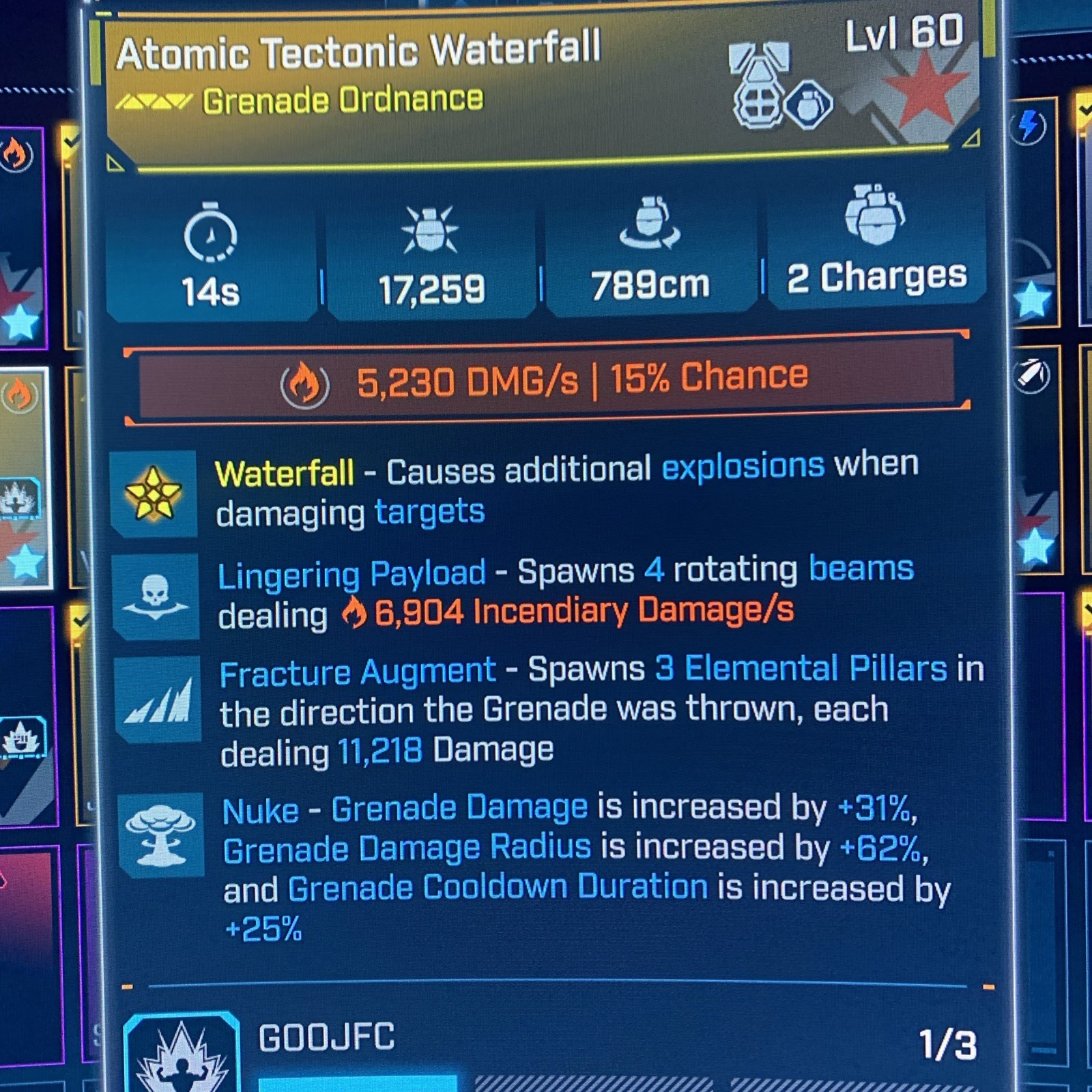 Borderlands 4⭐️LVL 60 WATERFALL GRENADE (FIRE) LINGERING FRACTURE ⭐️All PLATFORM