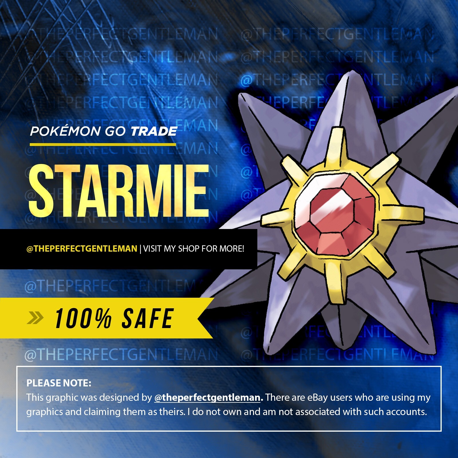 Starmie (#121) – Pokemon Trade GO – Gen 1 Kanto – 900+ CP PRE-TRADE