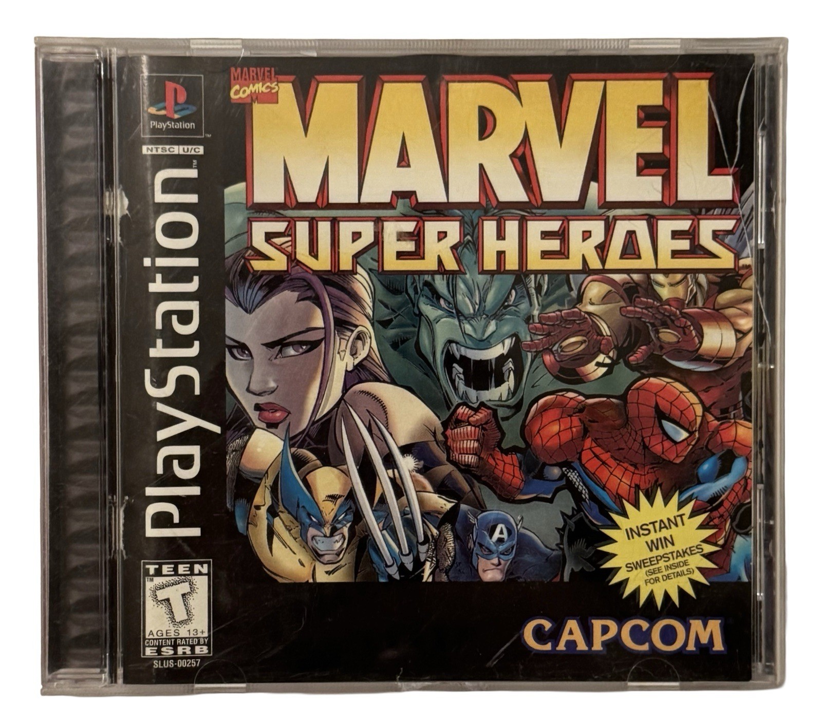 Marvel Super Heroes 1997 PlayStation PS1 Black Label Complete CIB