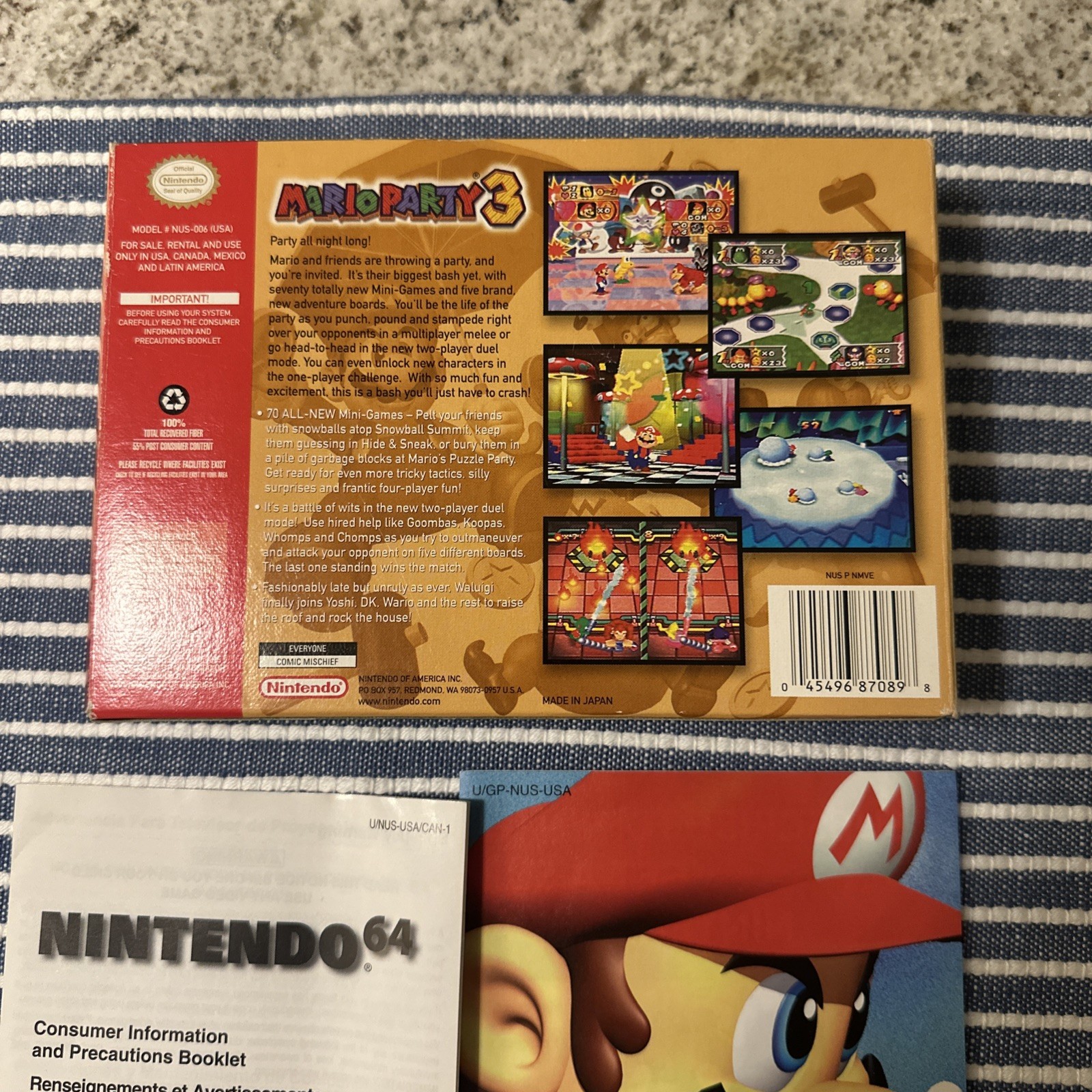 Mario Party 3 (Nintendo 64) COMPLETE w/ Box, Manual, Cartridge