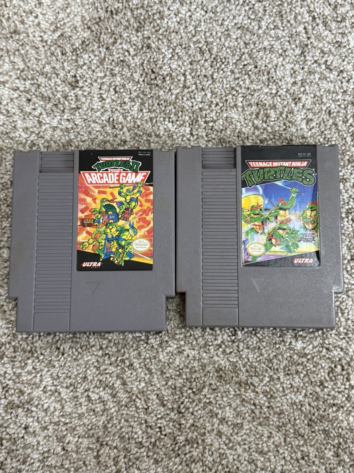 Teenage Mutant Ninja Turtles TMNT 1 & 2 Arcade Lot (NES) Authentic Tested