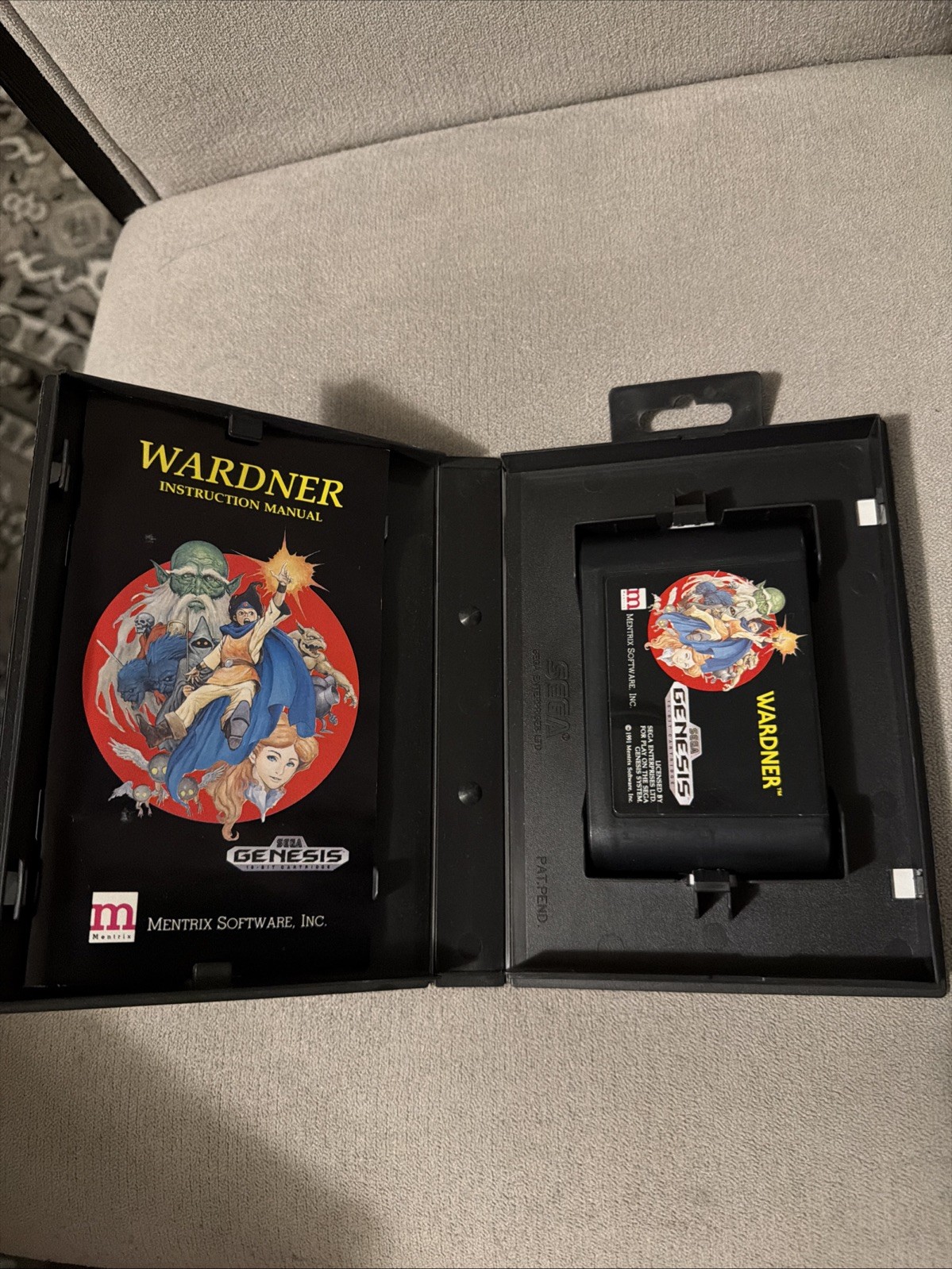 WARDNER – Rare 1991 Sega Genesis Mentrix Video Game – COMPLETE in Original Case!