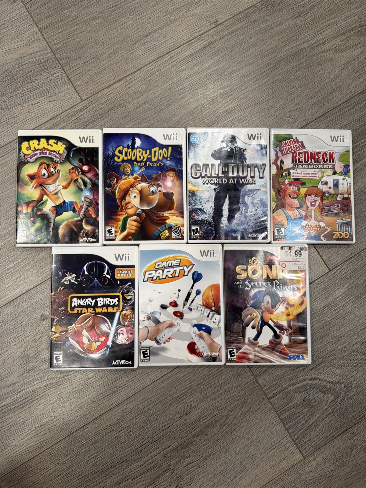 Nintendo Wii Game Lot Of 7 – Some CIB | Call Of Duty, Sonic, Crash, Angry Birds