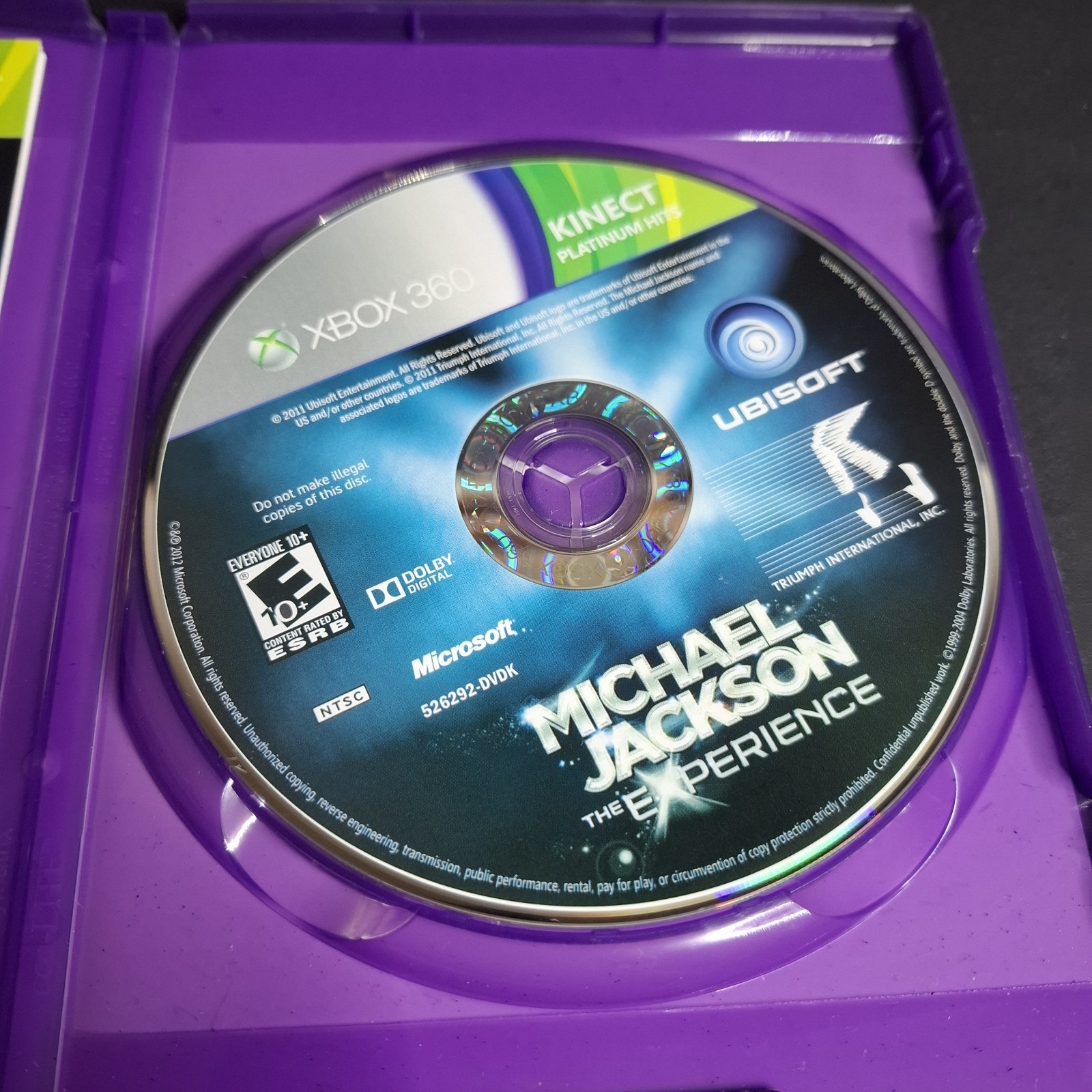 XBOX 360 Kinect Game Michael Jackson The Experience Case w/ Manual Tested