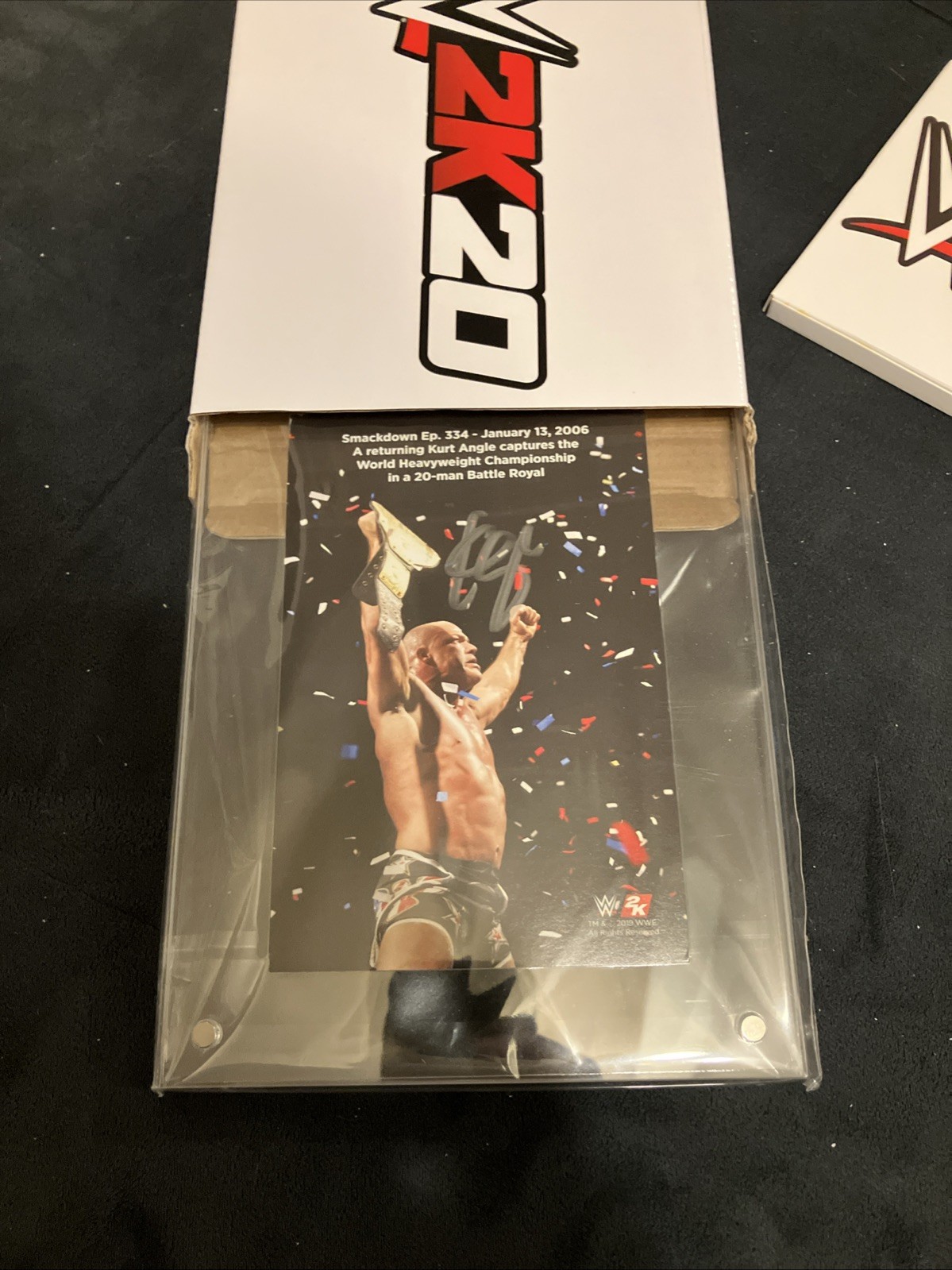 WWE 2K20 SmackDown 20th Anniversary Edition Box Set PS4 Opened/New Kurt Angle