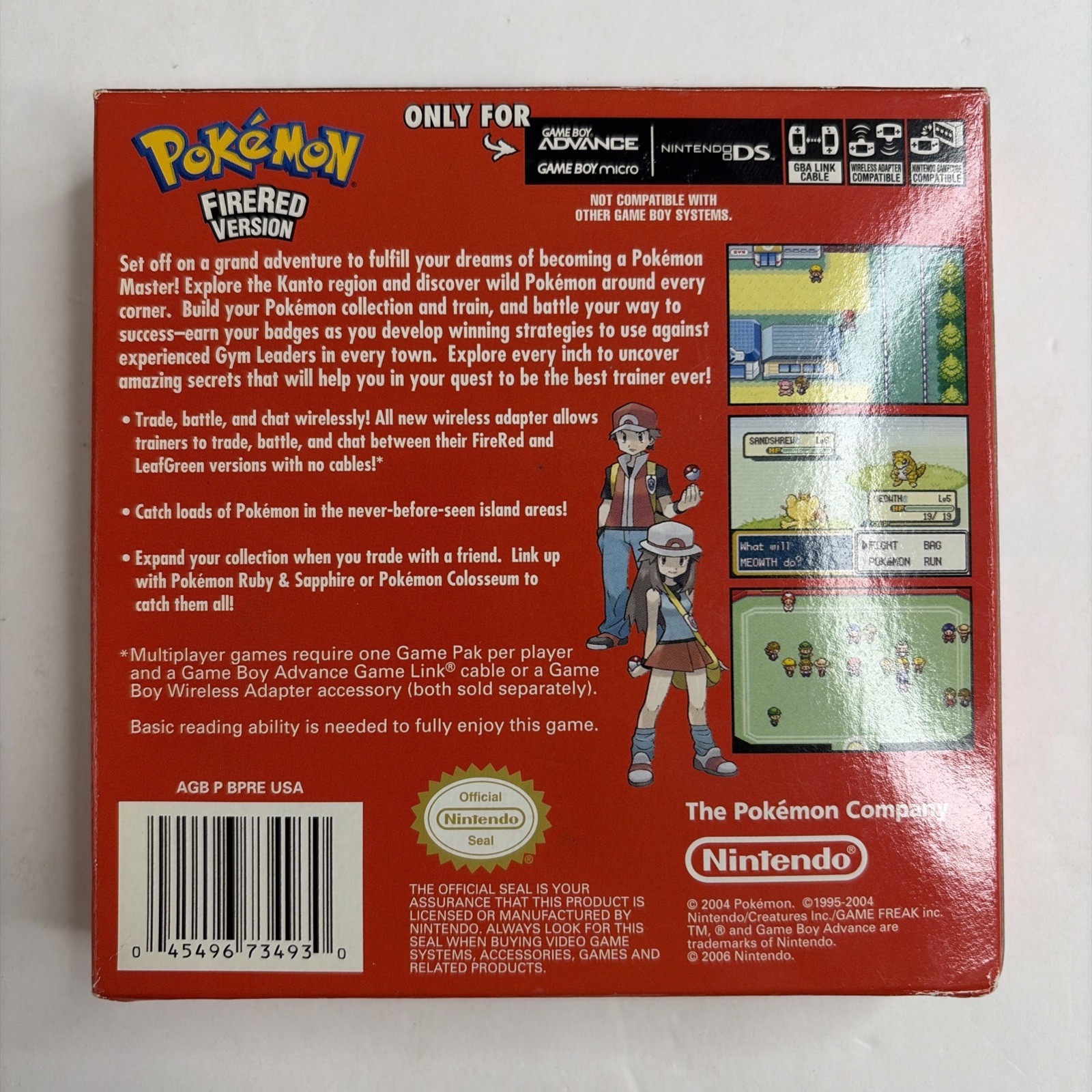 NICE! Pokemon FireRed GameBoy Advance Authentic GBA Complete In Box CIB