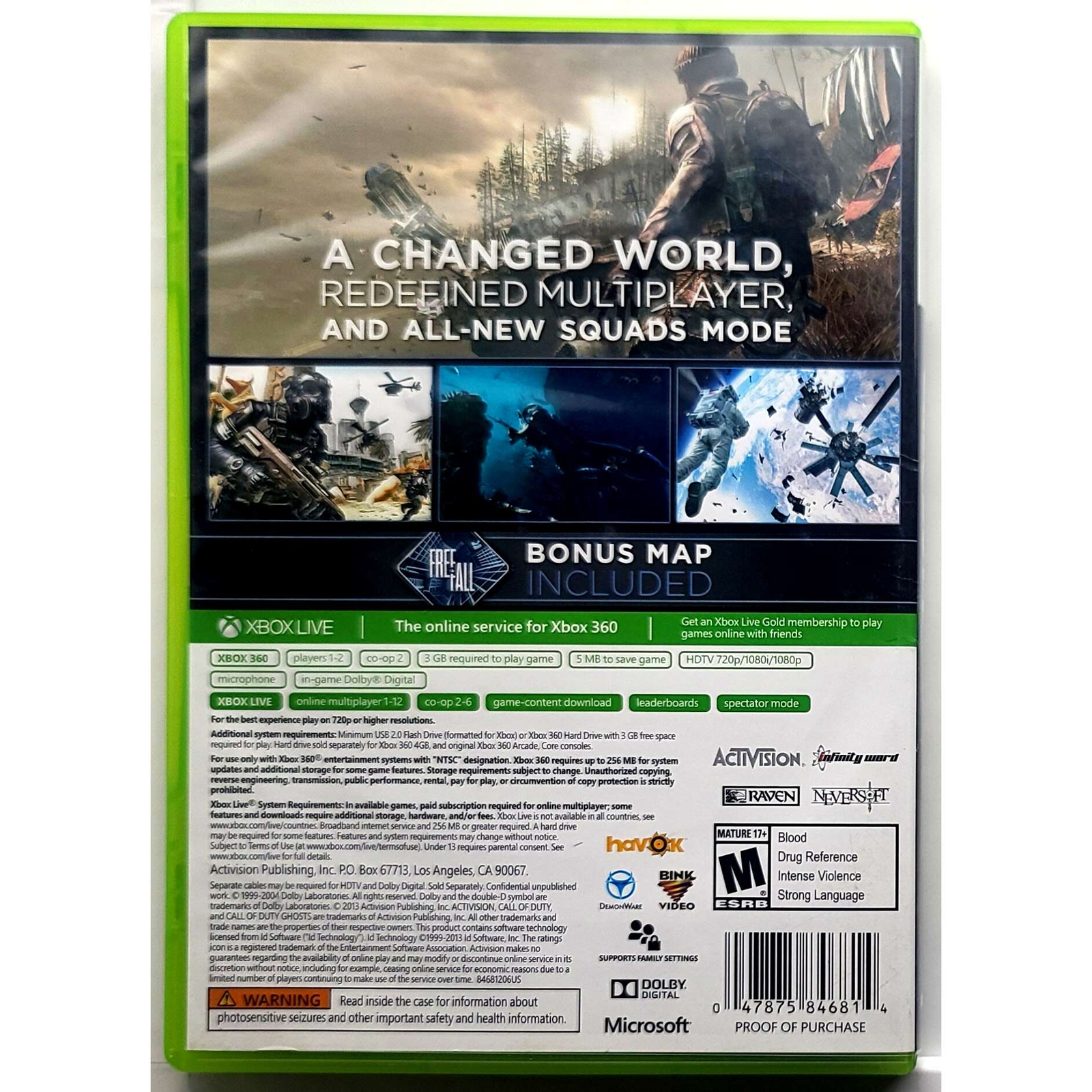 Call of Duty Ghosts – Microsoft Xbox 360 Pristine Authentic 180 Day Guarantee