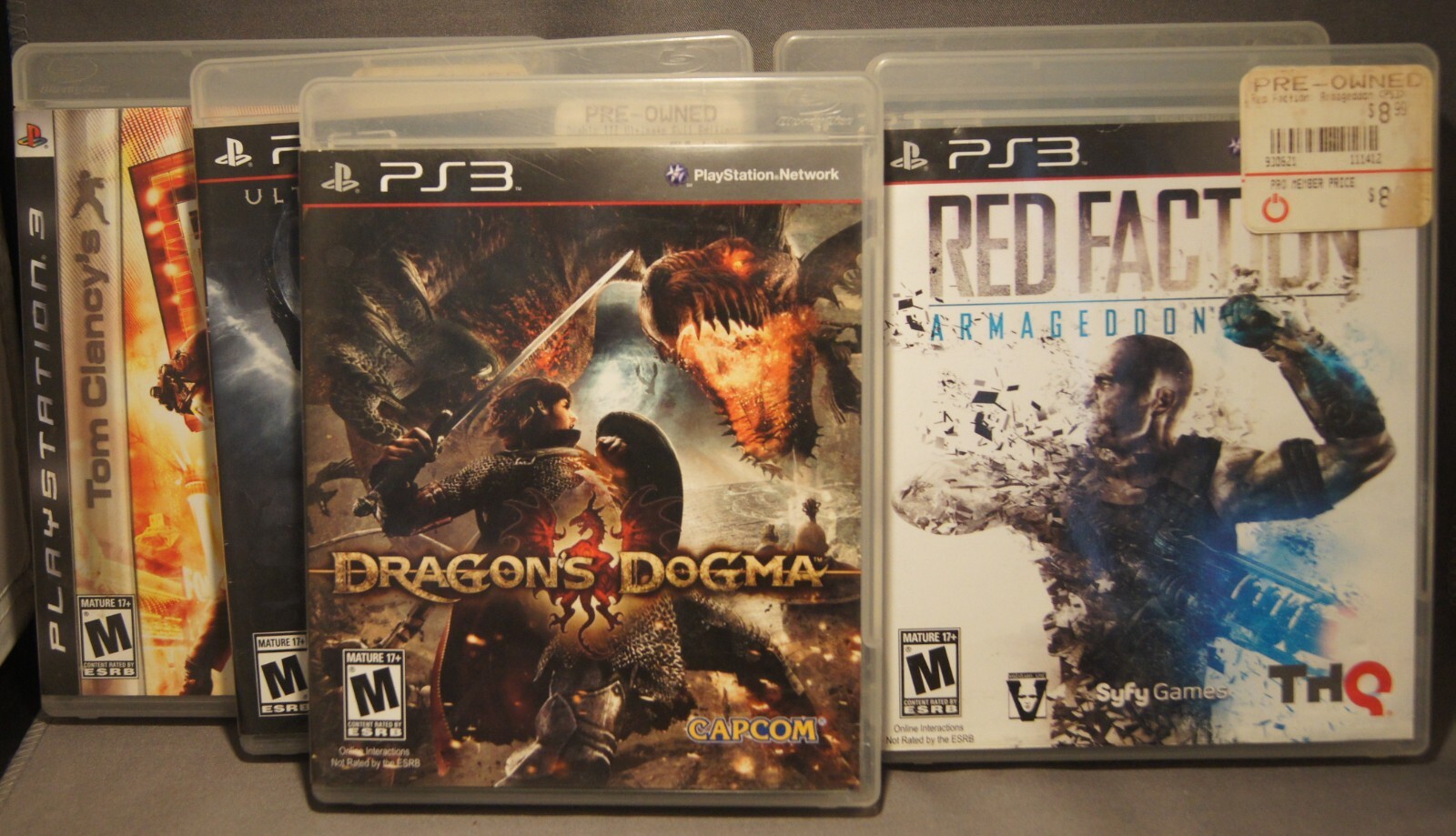 5 PLAY STATION 3,RAINBOW 6 VEGAS, SNIPER, RED FACTION, DIABLO & DRAGON’S DOGMA