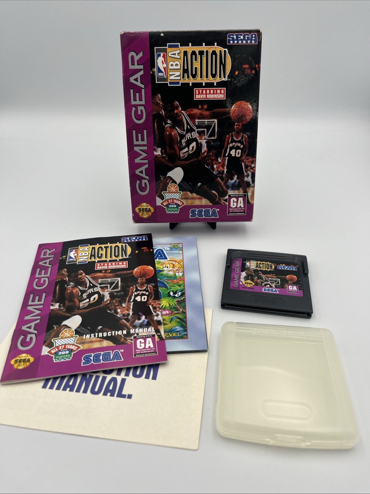 NBA Action Starring David Robinson (Sega Game Gear, 1994) CIB Complete Untested