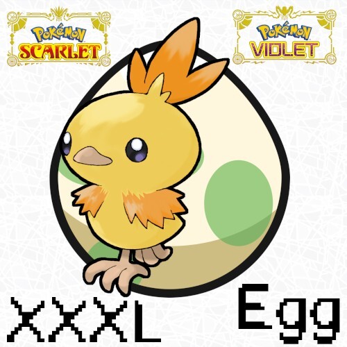 Torchic XXXL Shiny Egg Lv. 1 6IV Jumbo Mark Blaziken Pokemon Scarlet Violet SV