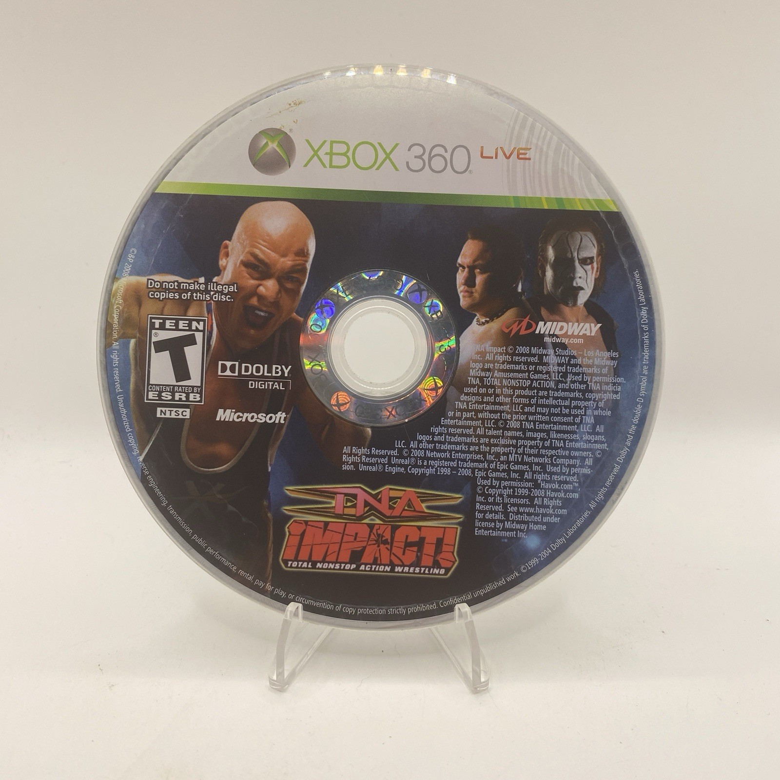 TNA Impact! Wrestling Xbox 360 Loose Disc Only, Authentic, Tested Works