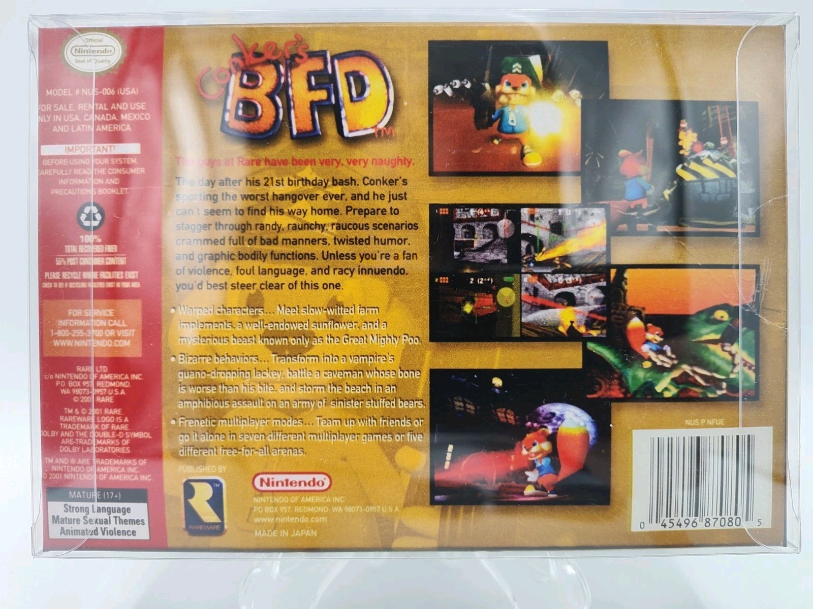 Conker’s Bad Fur Day – (Nintendo 64 N64, 2001) *VGC w/ Manual* Tested! READ!!!