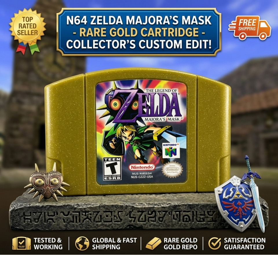 Legend of Zelda Majora’s Mask Nintendo 64 N64 Holographic Collector’s Edition