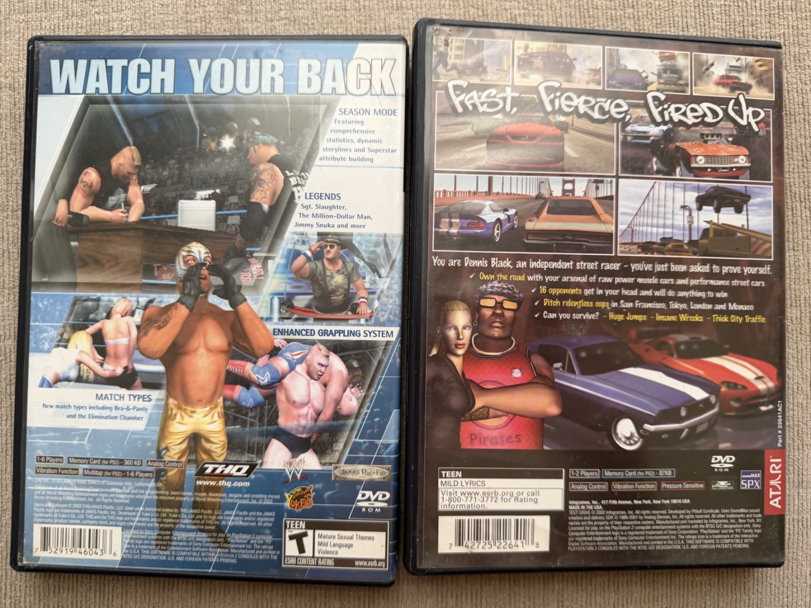 PS2 Game Lot WWE SmackDown Here Comes the Pain & Test Drive