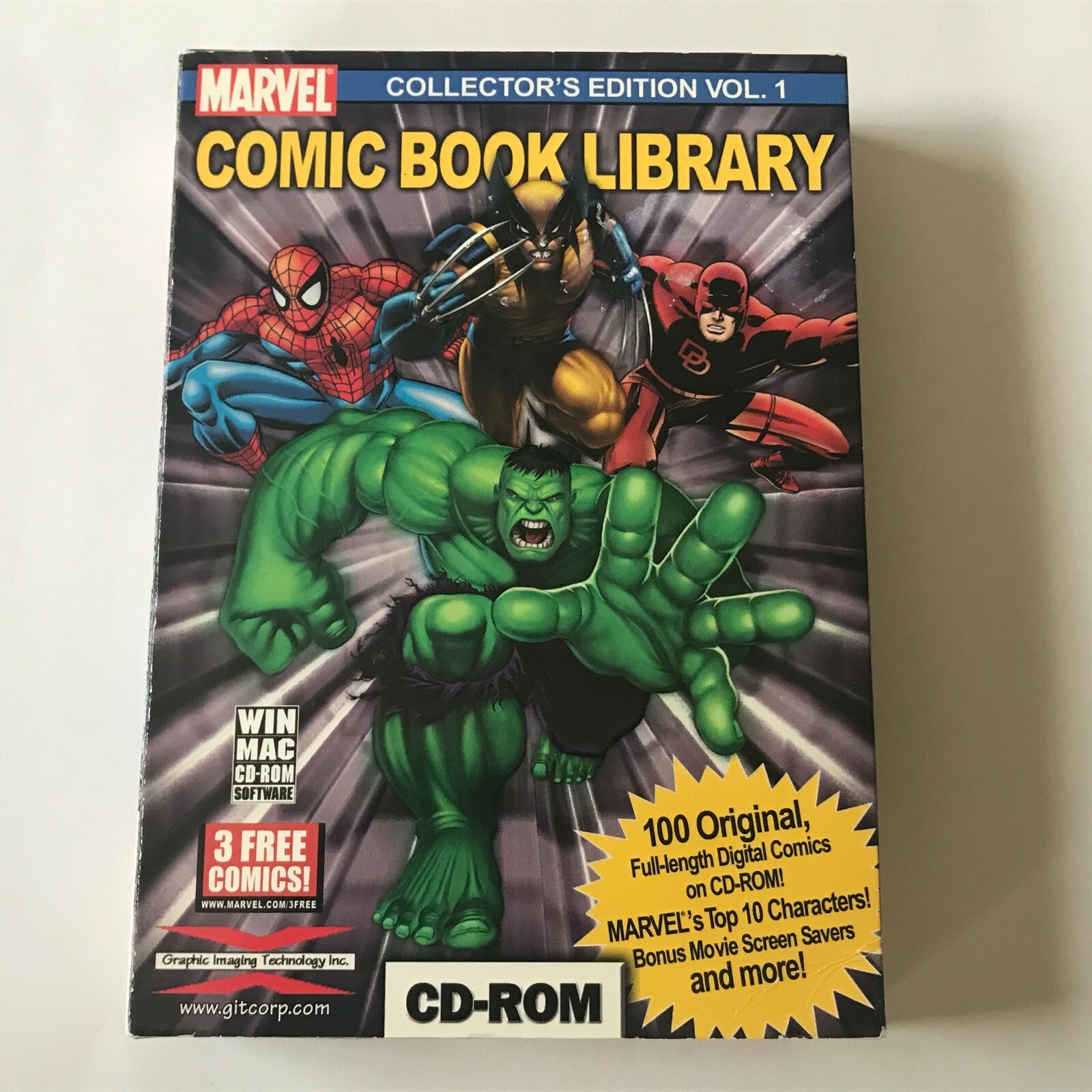 Marvel Comic Book Library Collector’s Edition Vol. 1 PC CD-ROM Used with Box