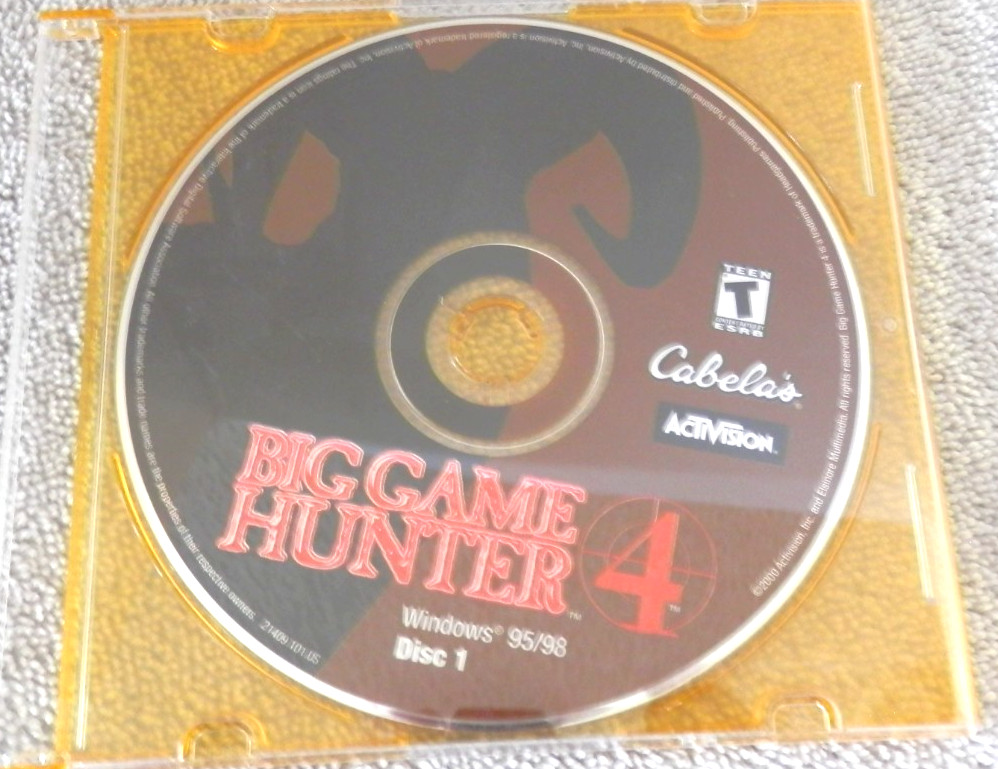 2000 Cabela’s Big Game Hunter 4 Video Game for PC UNTESTED Discs 1 & 2