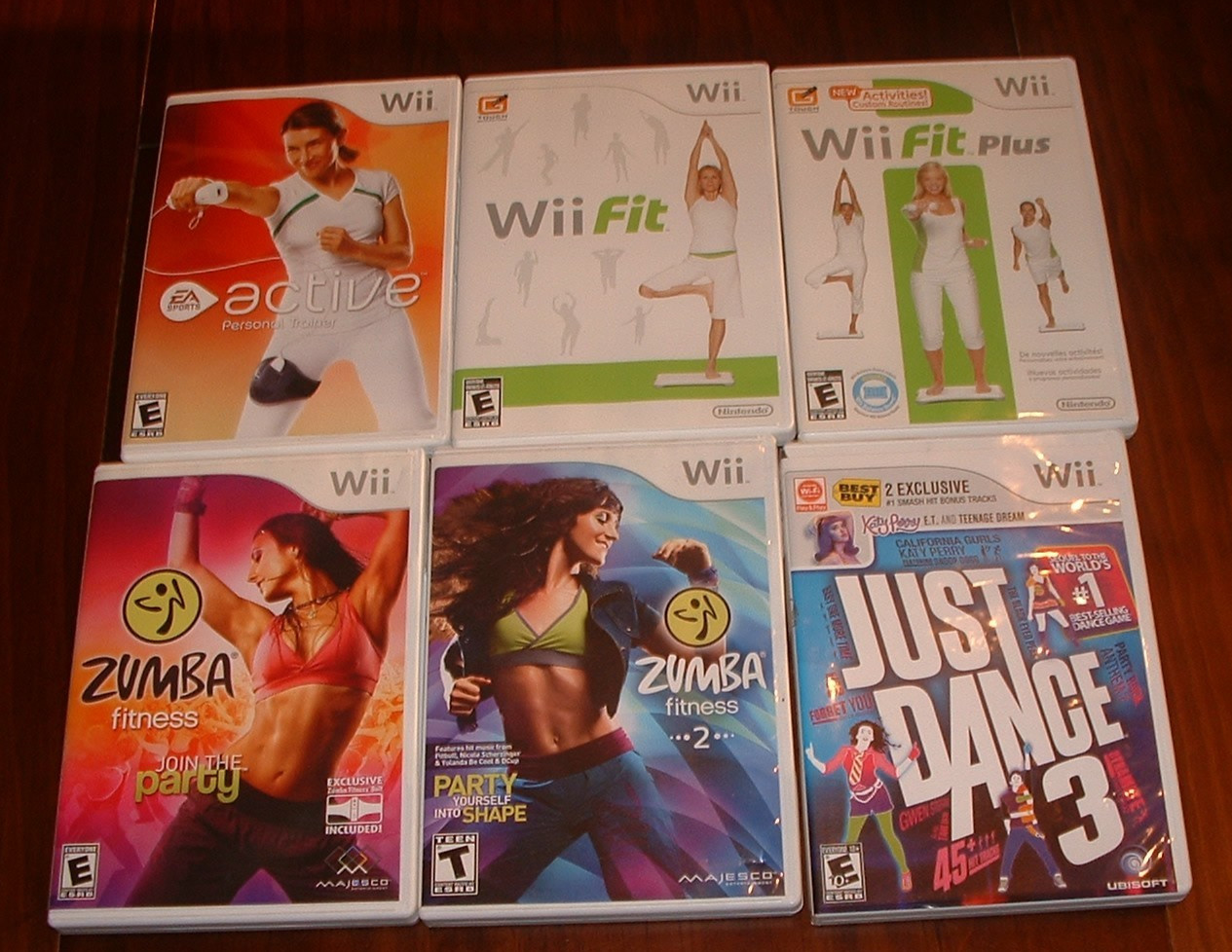 Nintendo Wii Workout Lot- Active/Fit/ Fit Plus/ Zumba 1 & 2/Just Dance 3/CIB /M