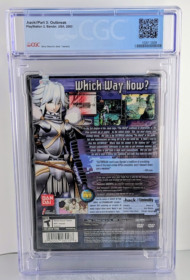 Dot Hack .hack Part 3 Outbreak – PlayStation 2 PS2 – Graded CGC 9.8 A+ SEALED