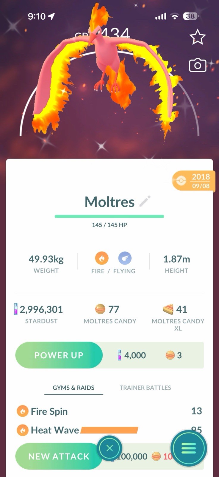 Shiny Moltres ✨ Lucky Guaranteed ✨Pokémon✨ 2018-2020