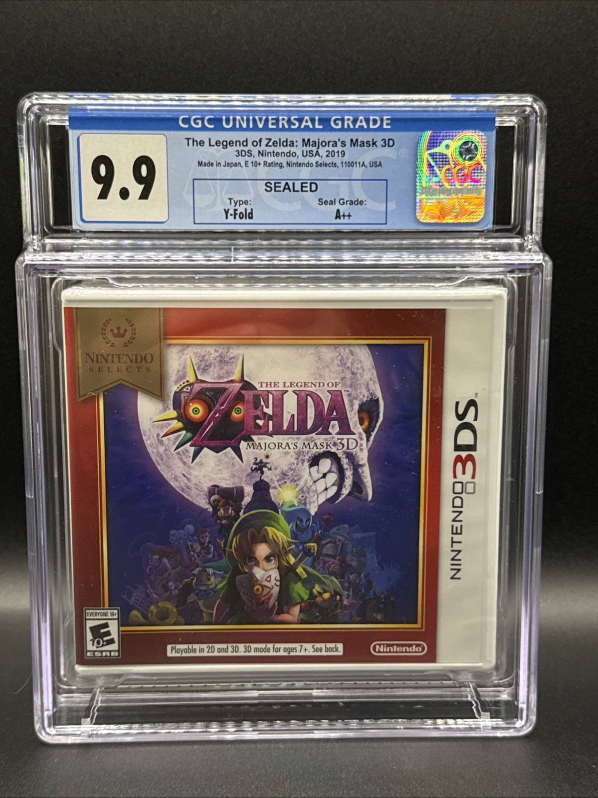 The Legend Of Zelda Majora’s Mask 3D Nintendo 3DS Graded CGC 9.9 A++ Sealed